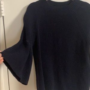 Joie navy ruffle 3/4 sweater